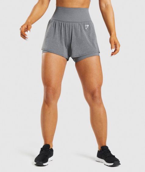 Szorty Gymshark Vital Seamless 2.0 2-in-1 Damskie Szare | PL 579EKY